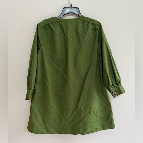 Tuckernuck Dark Green Blake Button Up Boxy Mini Dress, XS - Picture 3 of 10
